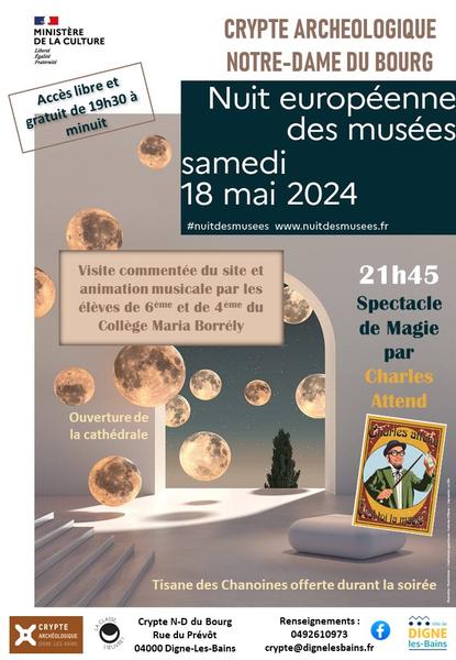 La nuit européenne des Musées à la Crypte... Du 18 au 19 mai 2024