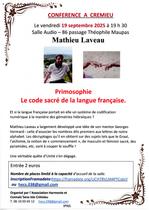 Conférence "Primosophie - Le code sacré de la langue française" à Crémieu - Bal…