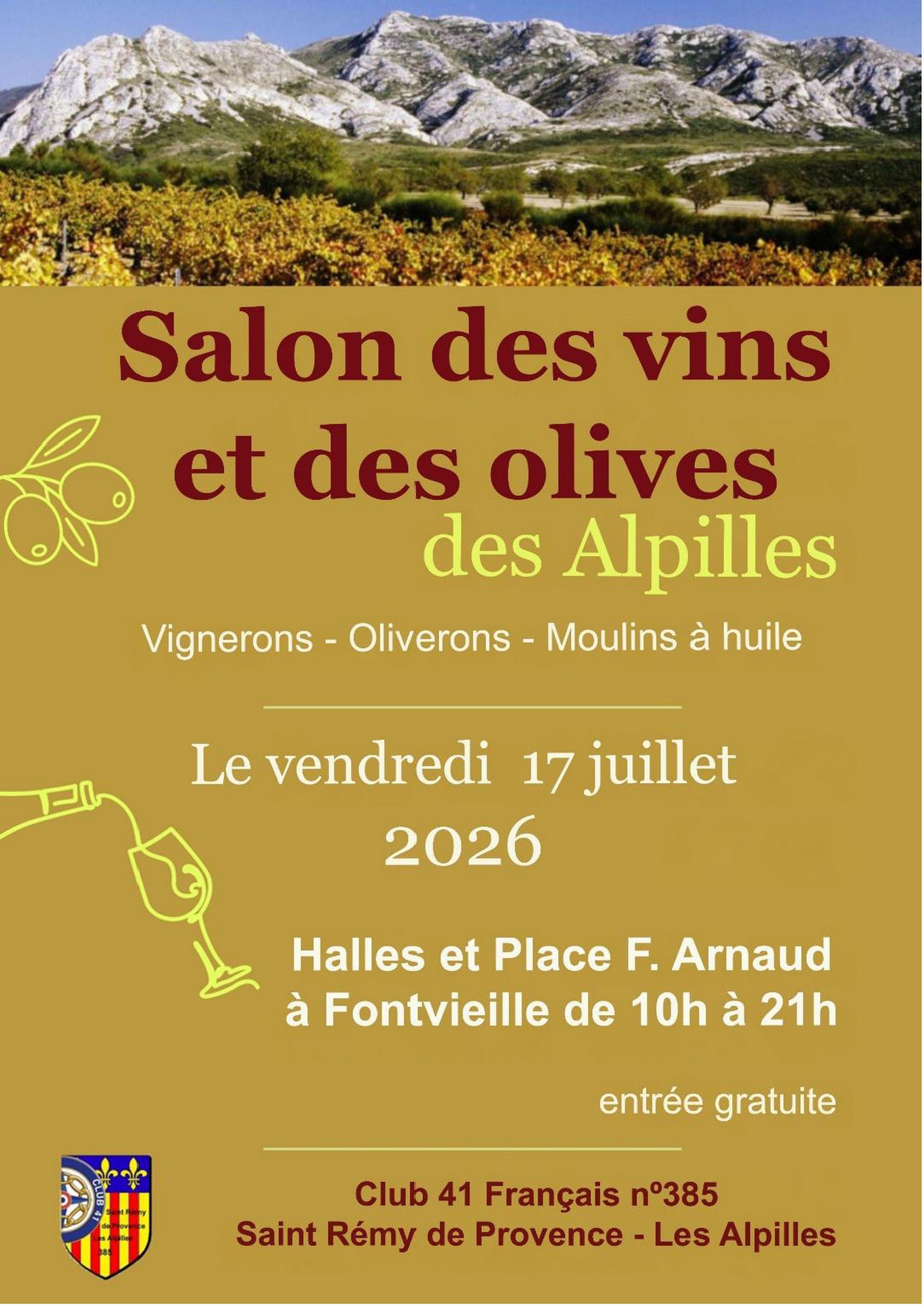 Salon des vins et des olives des Alpilles à Fontvieille