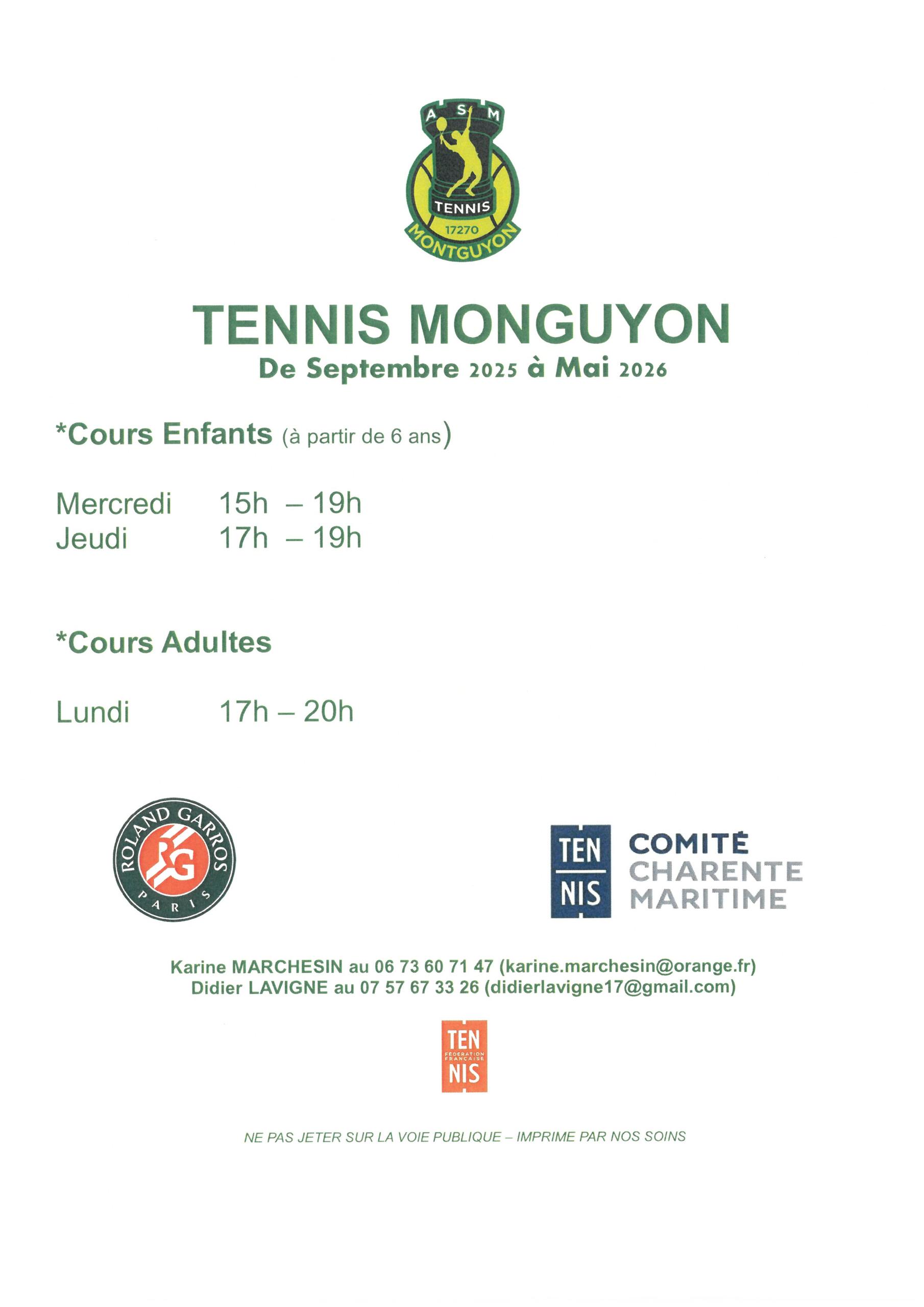 ASM Tennis Montguyon