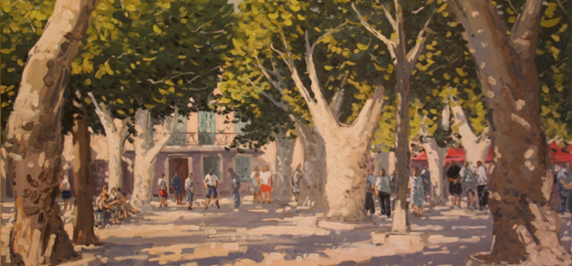 Tableau place du village Galerie Mougins Art Prestige