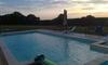 Gite du Château du Montais à Le Brethon dans l'Allier en AUVERGNE, la piscine au coucher de soleil Ⓒ Gîtes de France