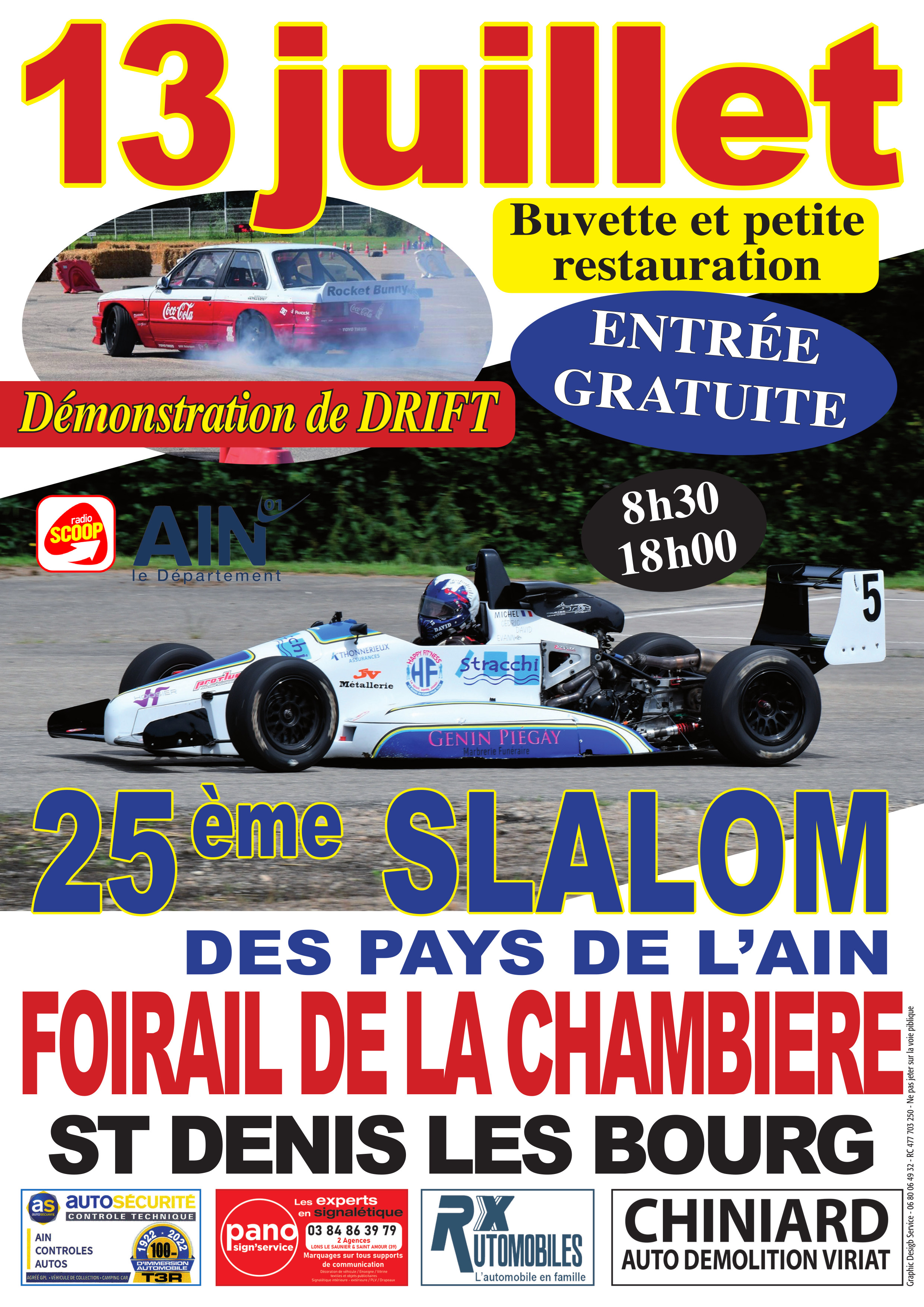 Affiche_25ème Slalom Automobile des Pays de l'AIN_Saint-Denis-lès-Bourg