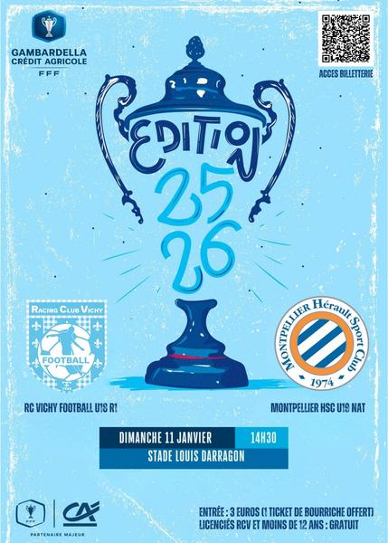 32es de finale Coupe Gambardella RC Vichy Football - Montpellier HSC