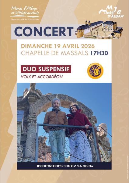 Concert à la chapelle de Massals : Duo Suspensif