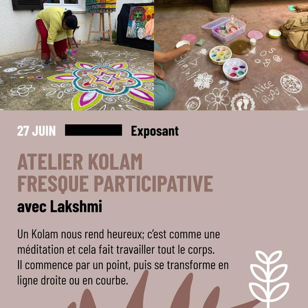 Fresque participative sur le thu00e8me Kolam indien