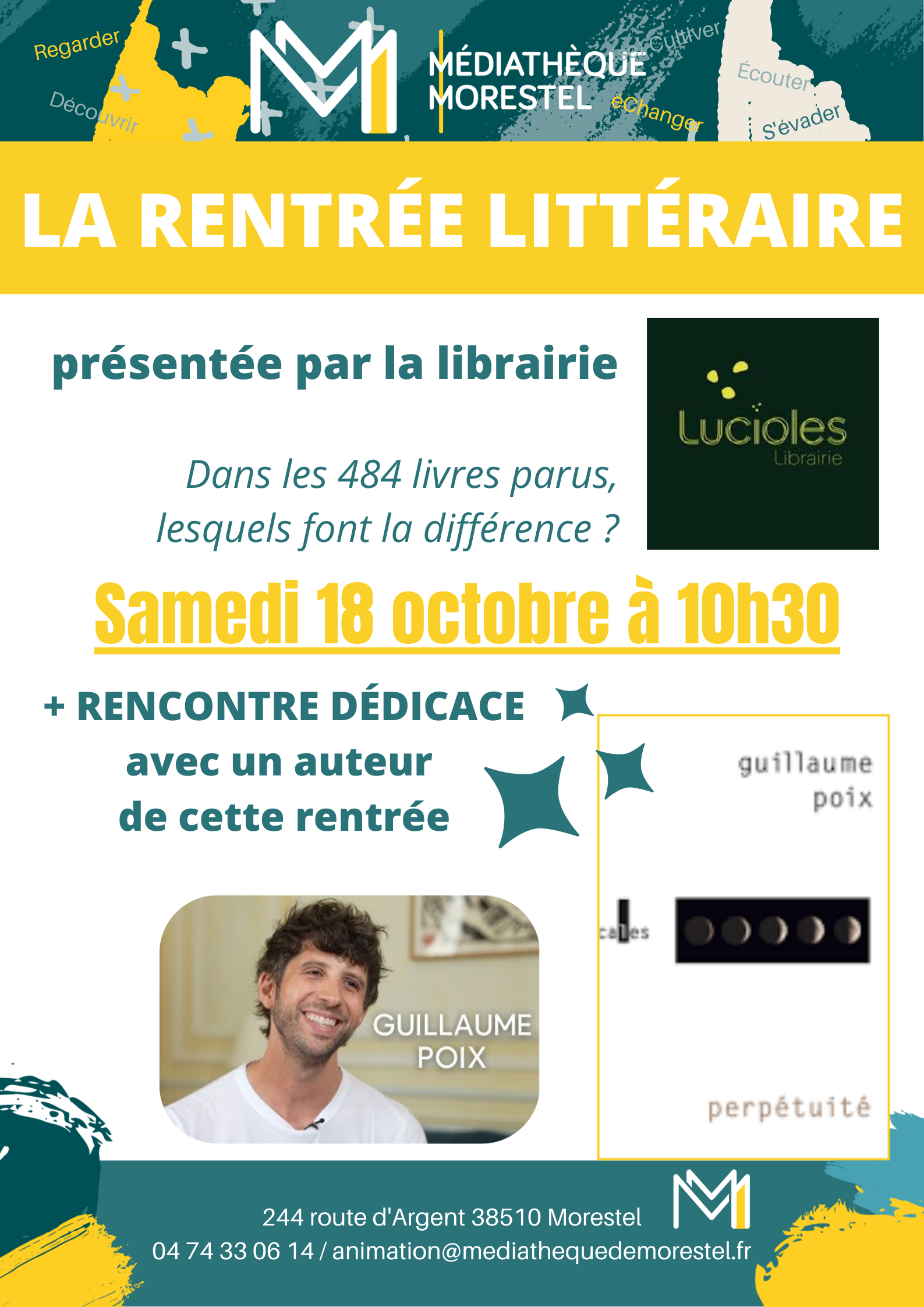 Rentrée littéraire : présentation d'une sélection de romans, rencontre et dédic…