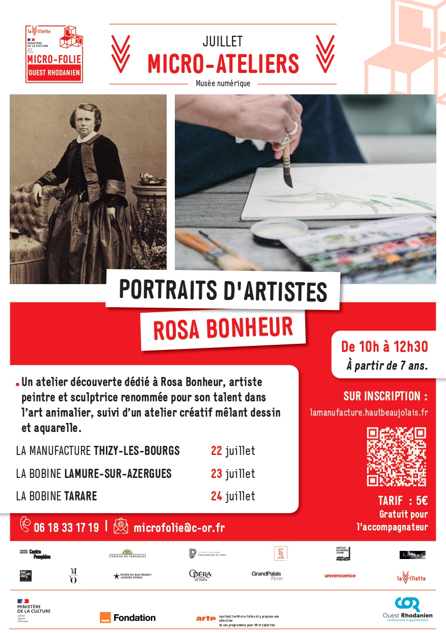 Micro-atelier au musée numérique - Portraits d'artistes : ROSA BONHEUR - Thizy_Thizy-les-Bourgs
