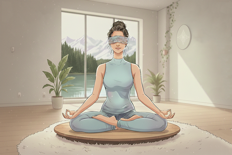 Yoga les yeux bandés