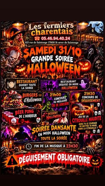 Grande soirée Halloween - Les Fermiers Charentais