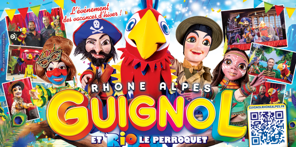 Guignol et Rio le majestueux perroquet