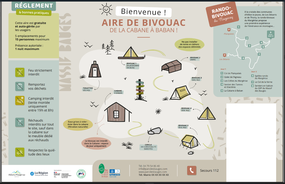 Règlement - Aire de bivouac de la Place à Baban_Aillon-le-Jeune