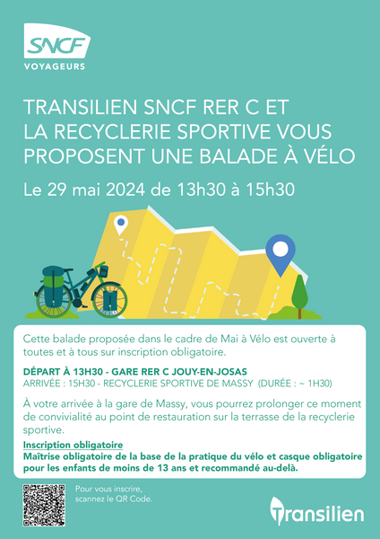 Balade à Vélo, organisée par SNCF Transilien... Le 29 mai 2024
