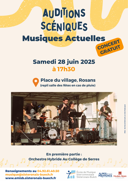 - © Ecole de Musique du Sisteronais Buëch Auditions scéniques des Musiques Actuelles_Rosans - © Ecole de Musique du Sisteronais Buëch