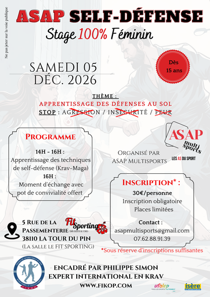 Stage de self-défense – 100% féminin