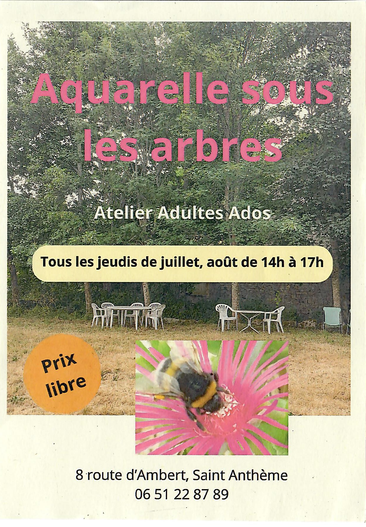 Aquarelle sous les arbres – atelier