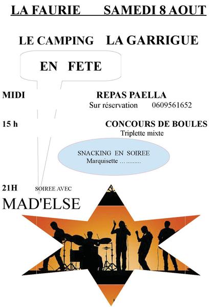 Le camping La Garrigue en fête