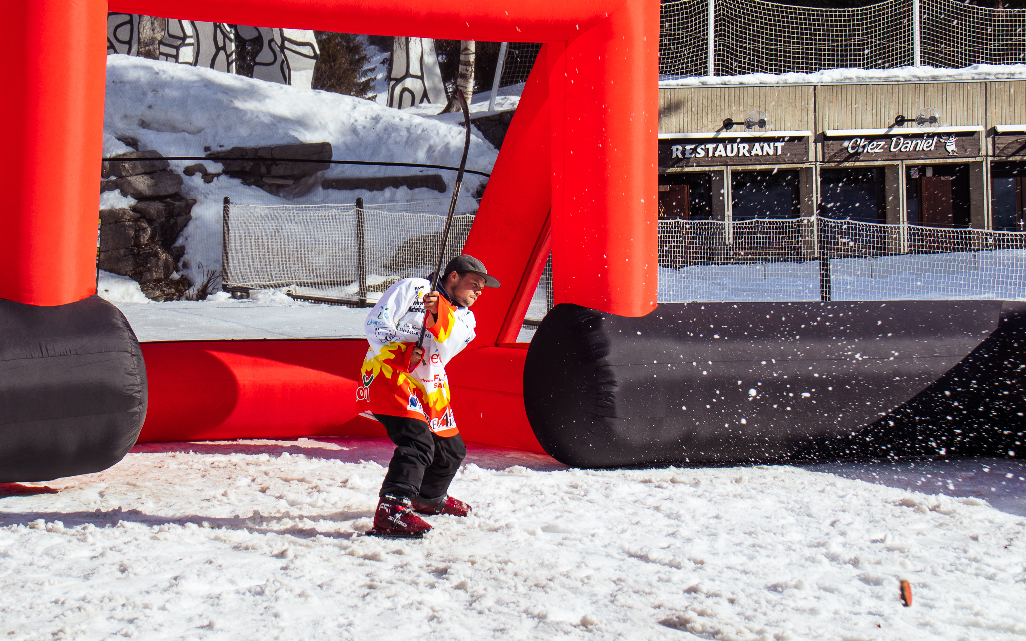 Partie de hockey sur neige