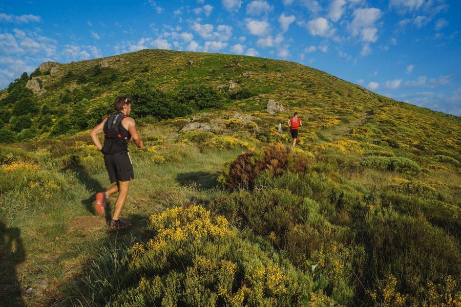 La gravenne pendant le trail de la chaussée des géants à Thueyts en Ardèche