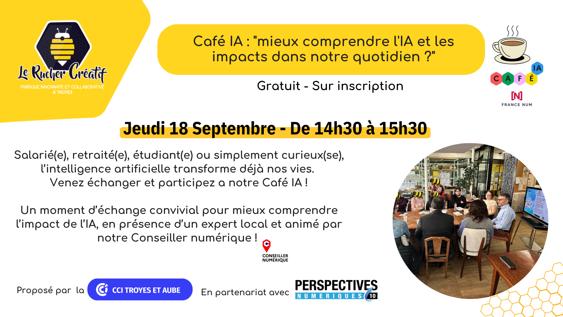 Café IA : "mieux comprendre l'IA et les impacts dans notre quotidien ?"