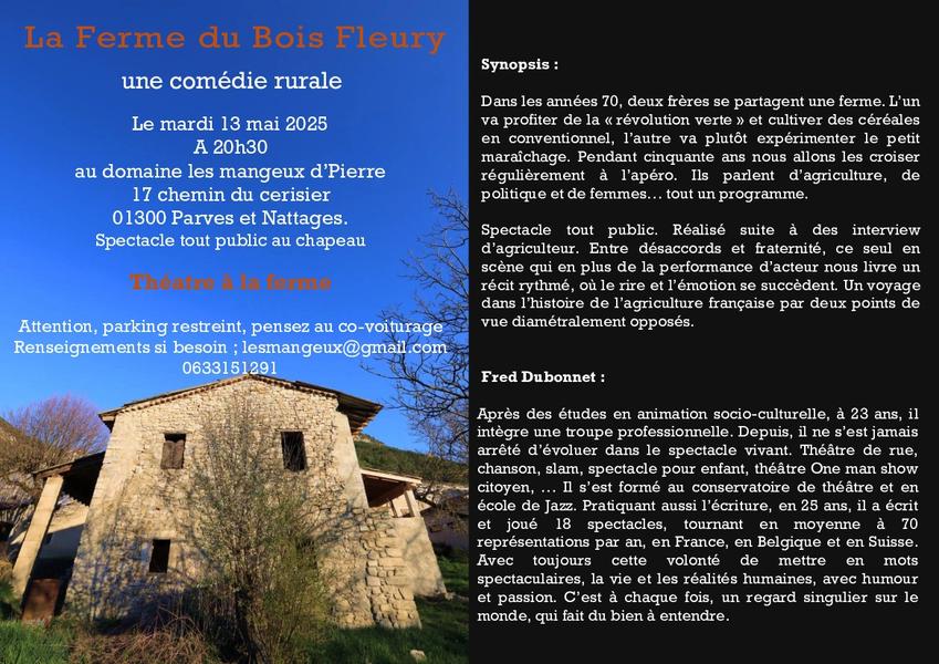 http://Soirée%20théâtre%20à%20la%20ferme%20%20La%20Ferme%20du%20Bois%20Fleury%20au%20domaine%20Les%20Mangeux%20d'Pierre%20à%20Poisson