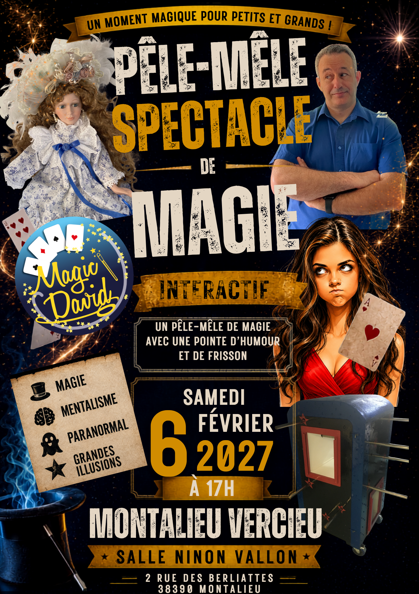 Spectacle de magie : pêle-mêle, à l'espace Ninon Vallin