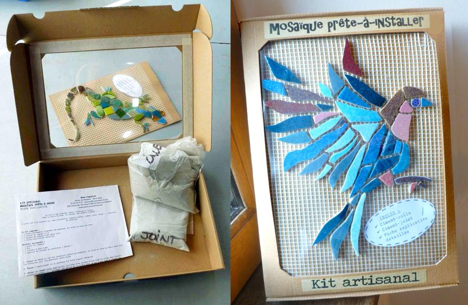 Kit mosaïque déco chez marie voisin, muse coquelicot à saint pierre de colombier en ardèche