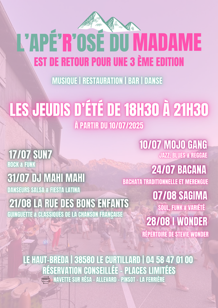 L'Apér'o'sé du Madame - Tous les jeudis de l'été -OPENING