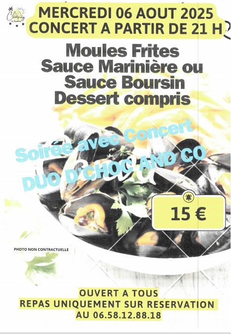 Soirée Moules frites sauce marinière ou sauce boursin_Condac