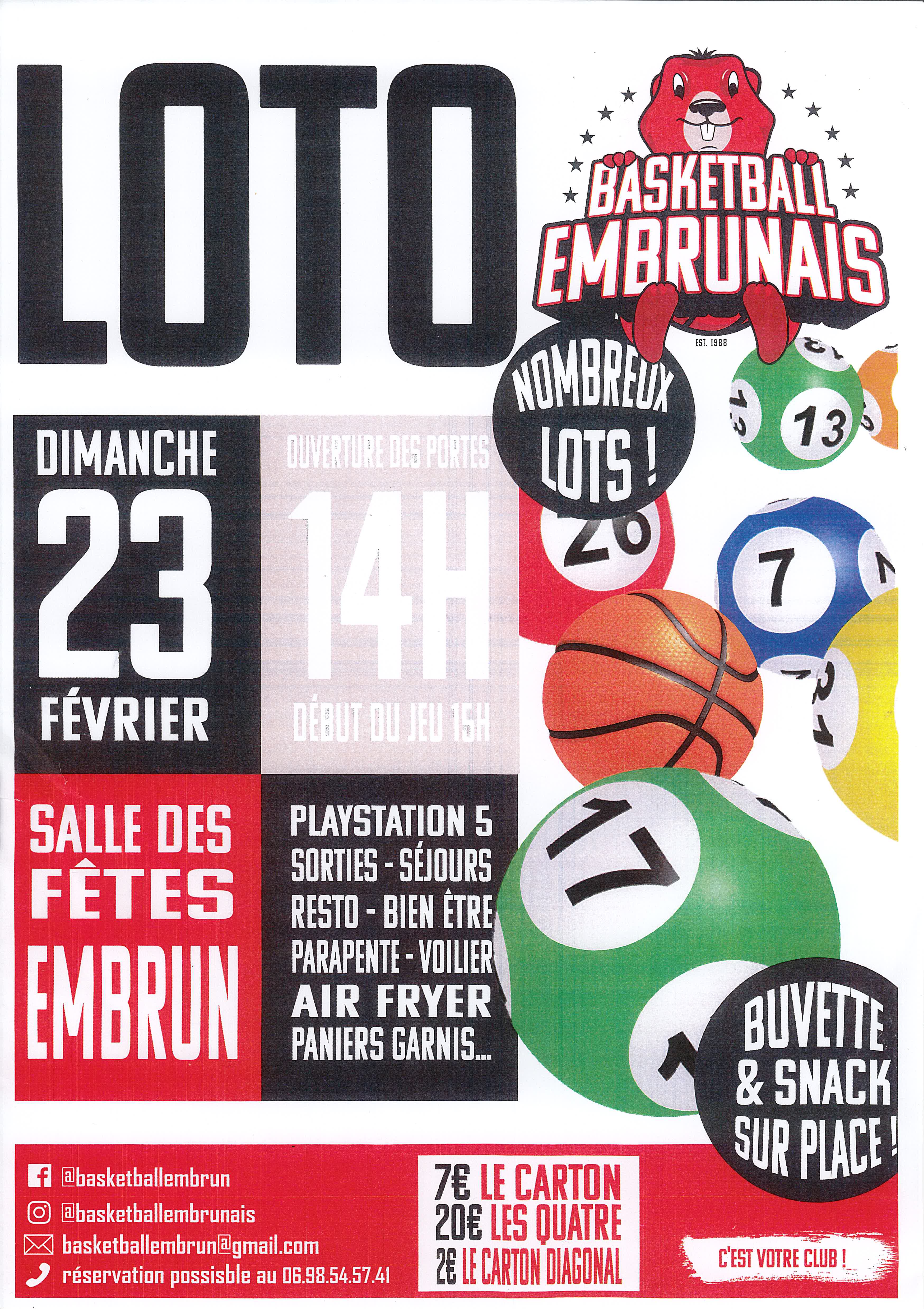 Loto du Basketball Embrunais_Embrun