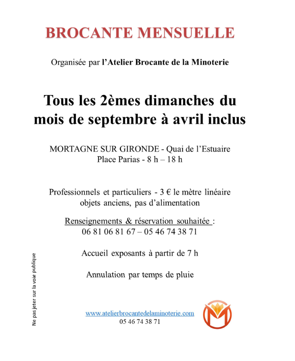 Brocante mensuelle de la Minoterie