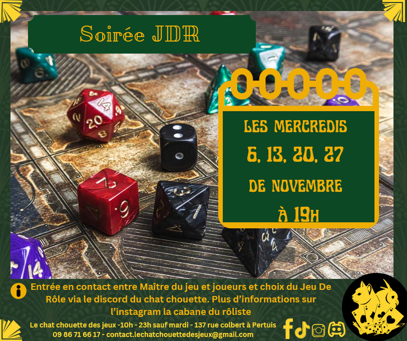 Les soirées Jeu de rôles du mercredis