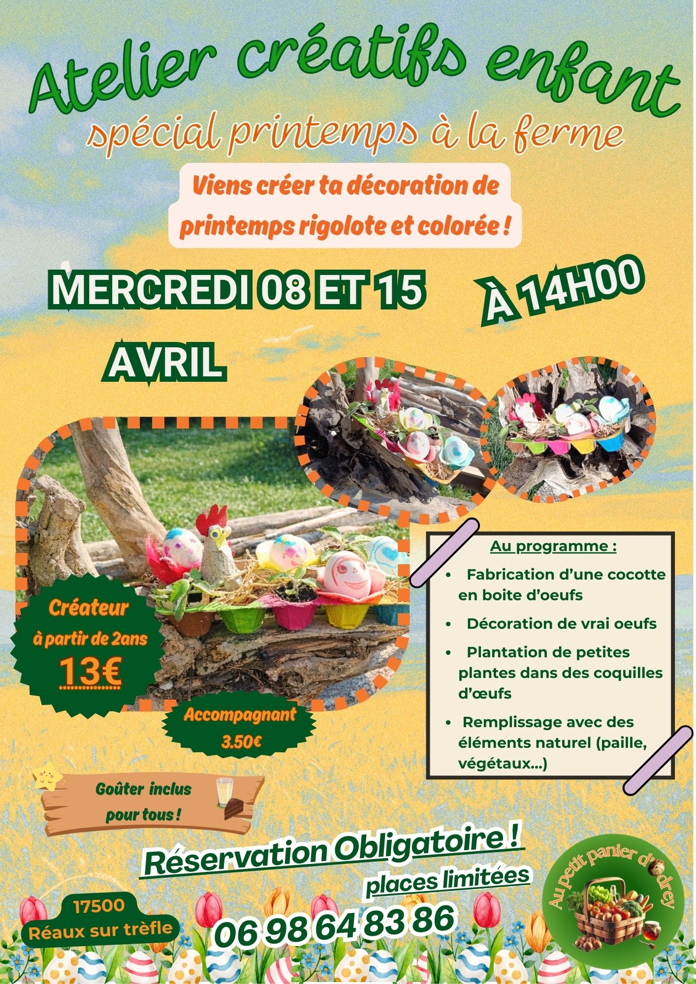 Atelier créatif enfant : spécial printemps à la ferme