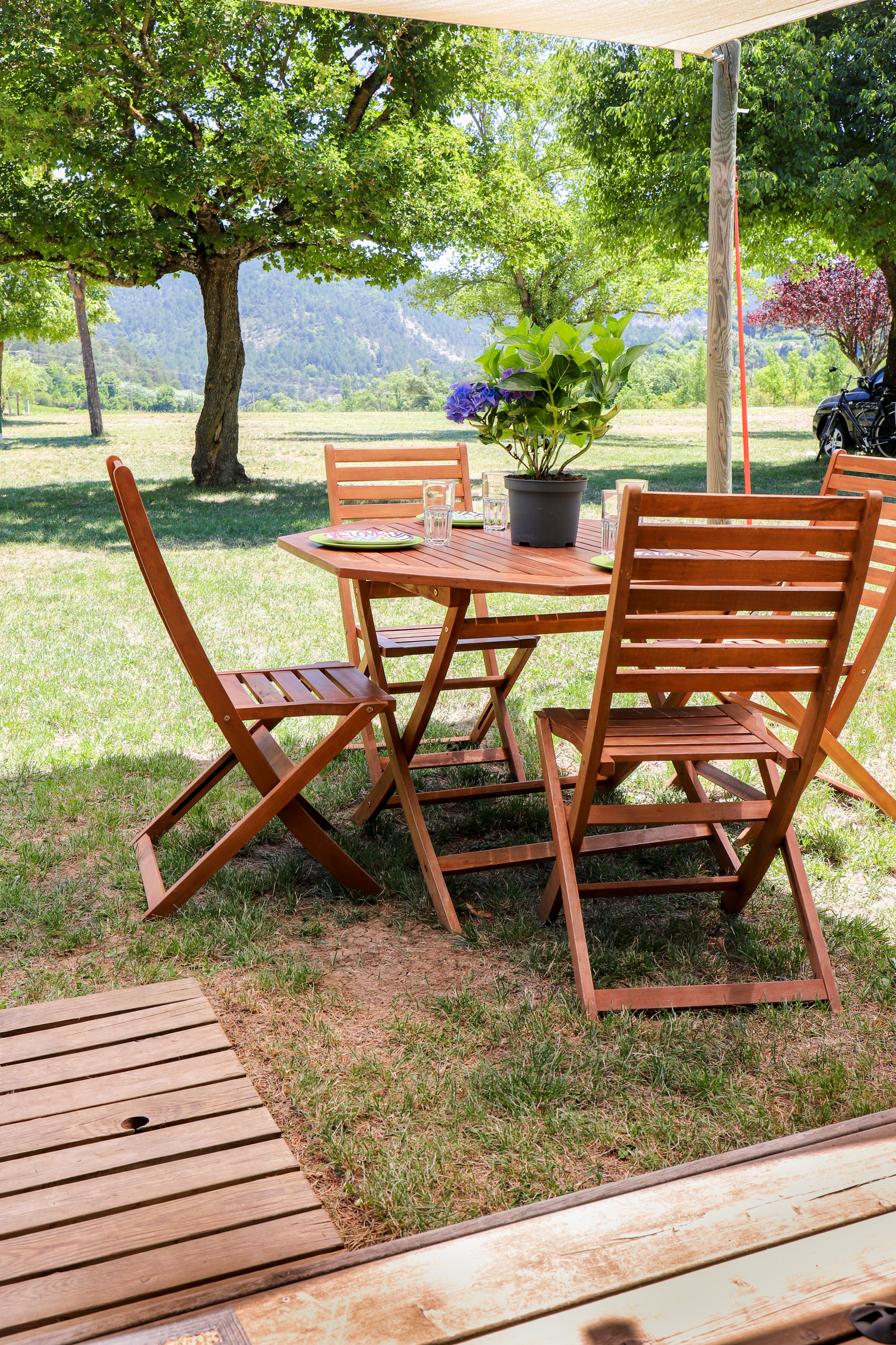 Table dans l'herbe