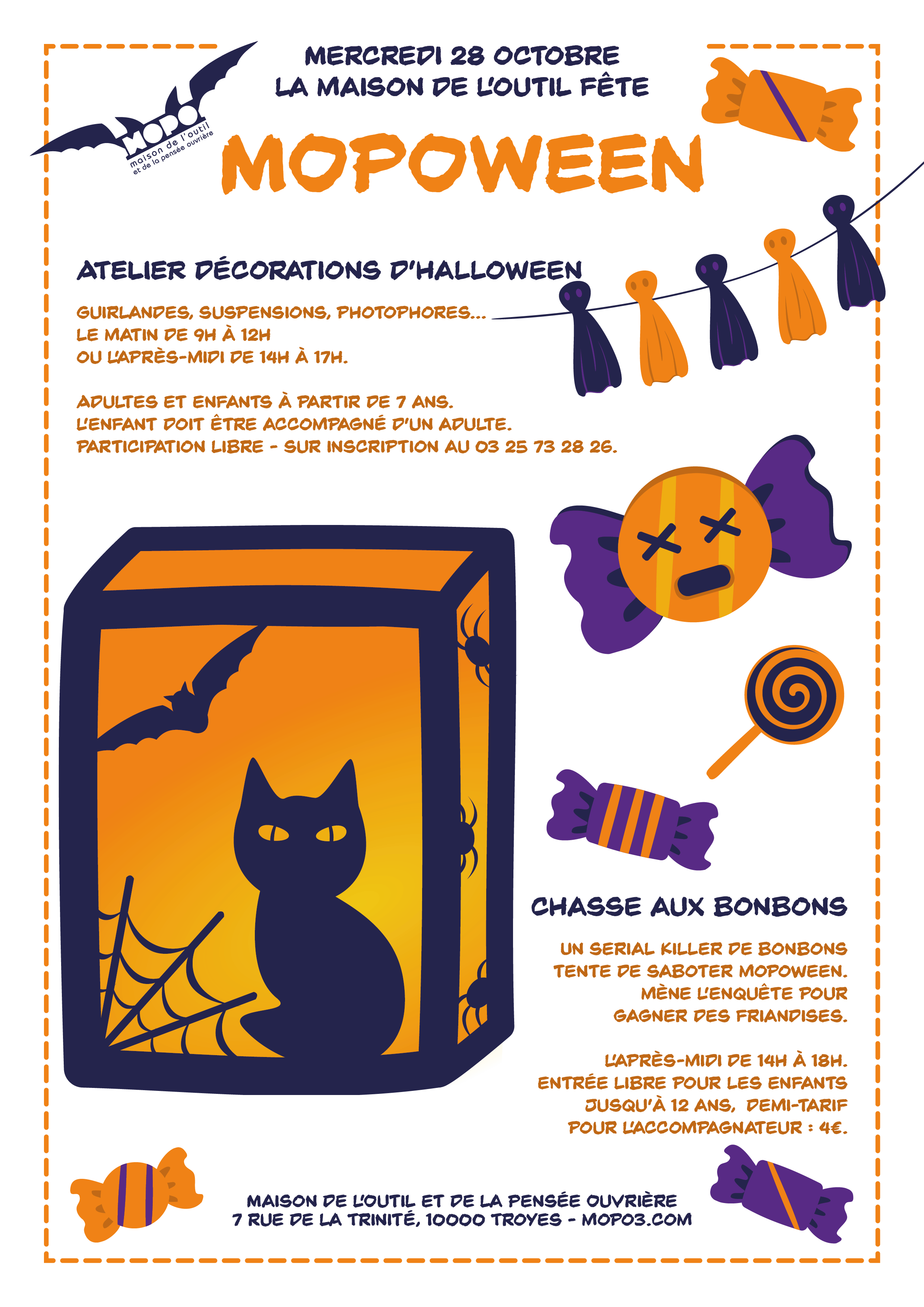 MOPOWEEN – Chasse aux bonbons et atelier de décorations d’halloween à la MOPO