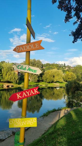 Panneau indications kayak paddle 
