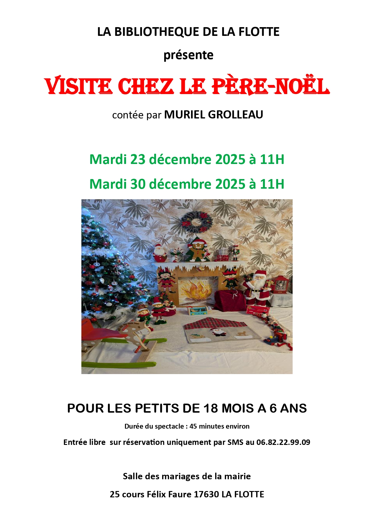 Visite chez le Père Noël à la bibliothèque