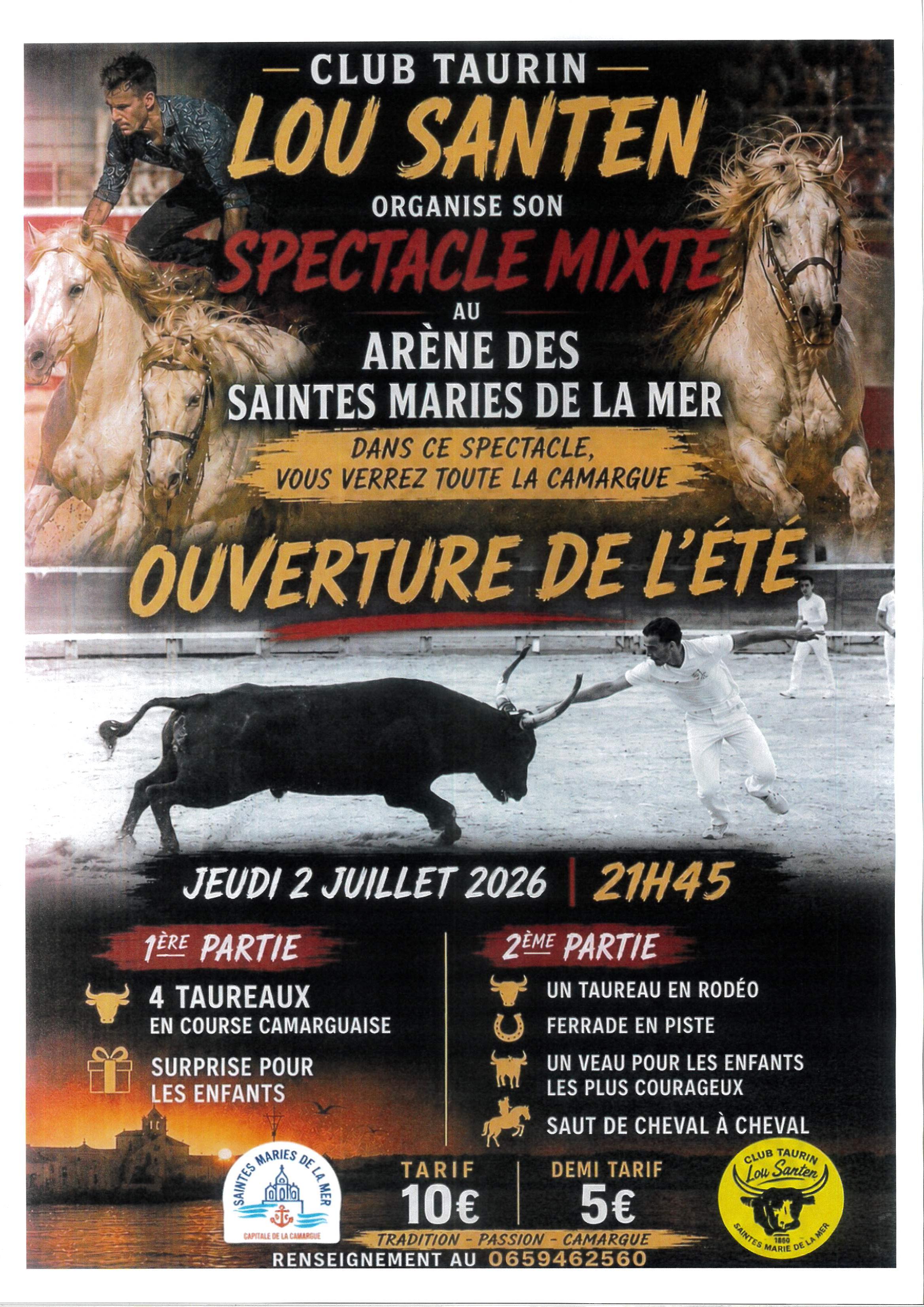 Soirée organisée par le club taurin Lou Santen aux arènes