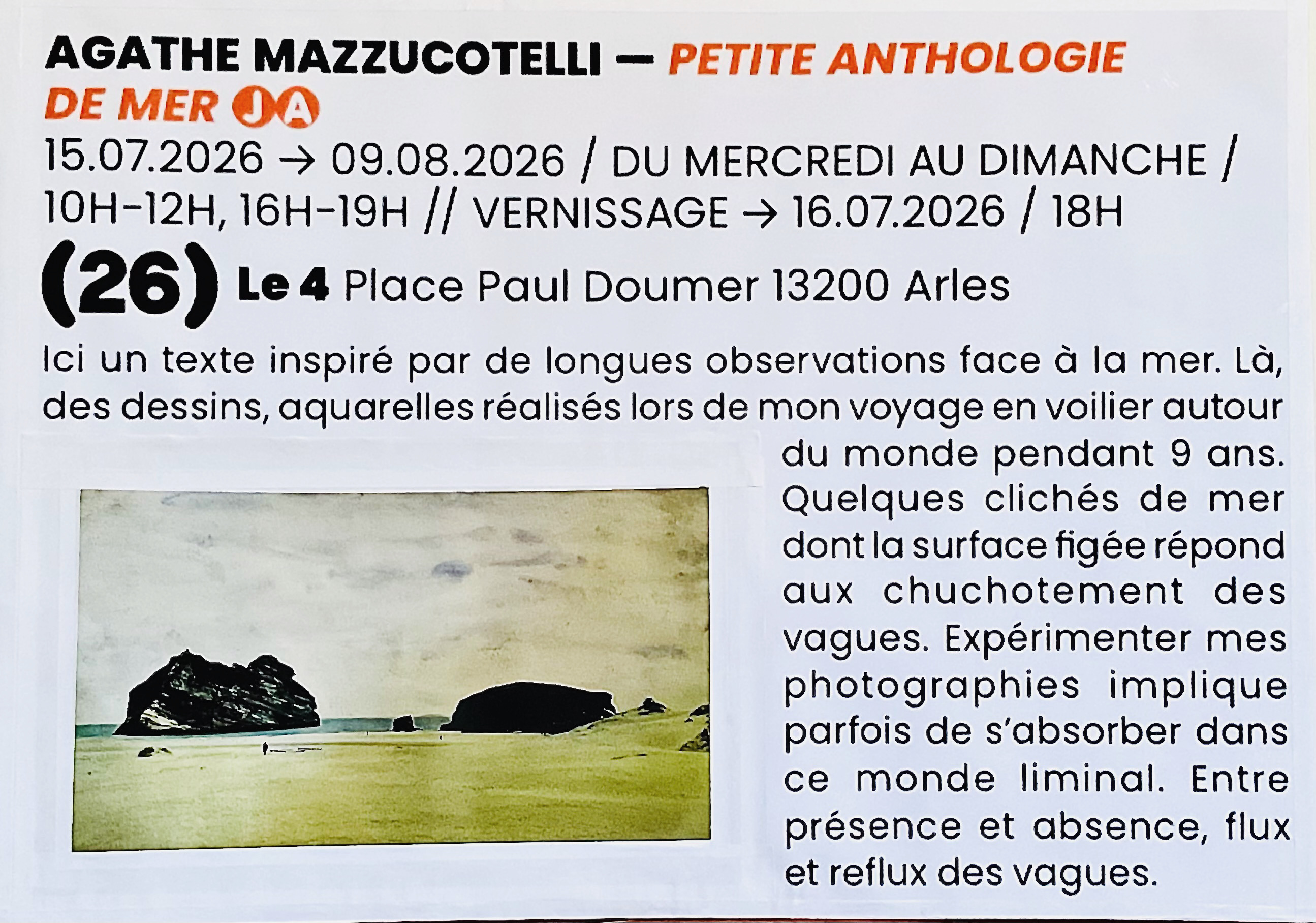 Festival OFF – Exposition Petite anthologie de mer