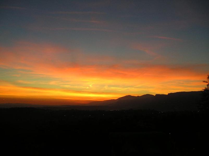 Gîte La Rieissa-Vue soir depuis le gîte-Colomars-Gîtes de France des Alpes-Maritimes