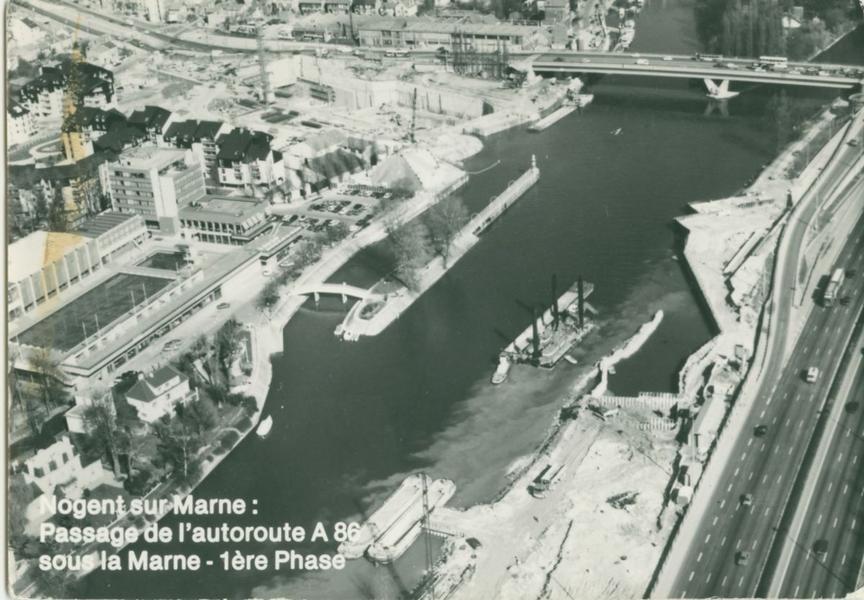 Port de Nogent pendant la construction du tunnel 