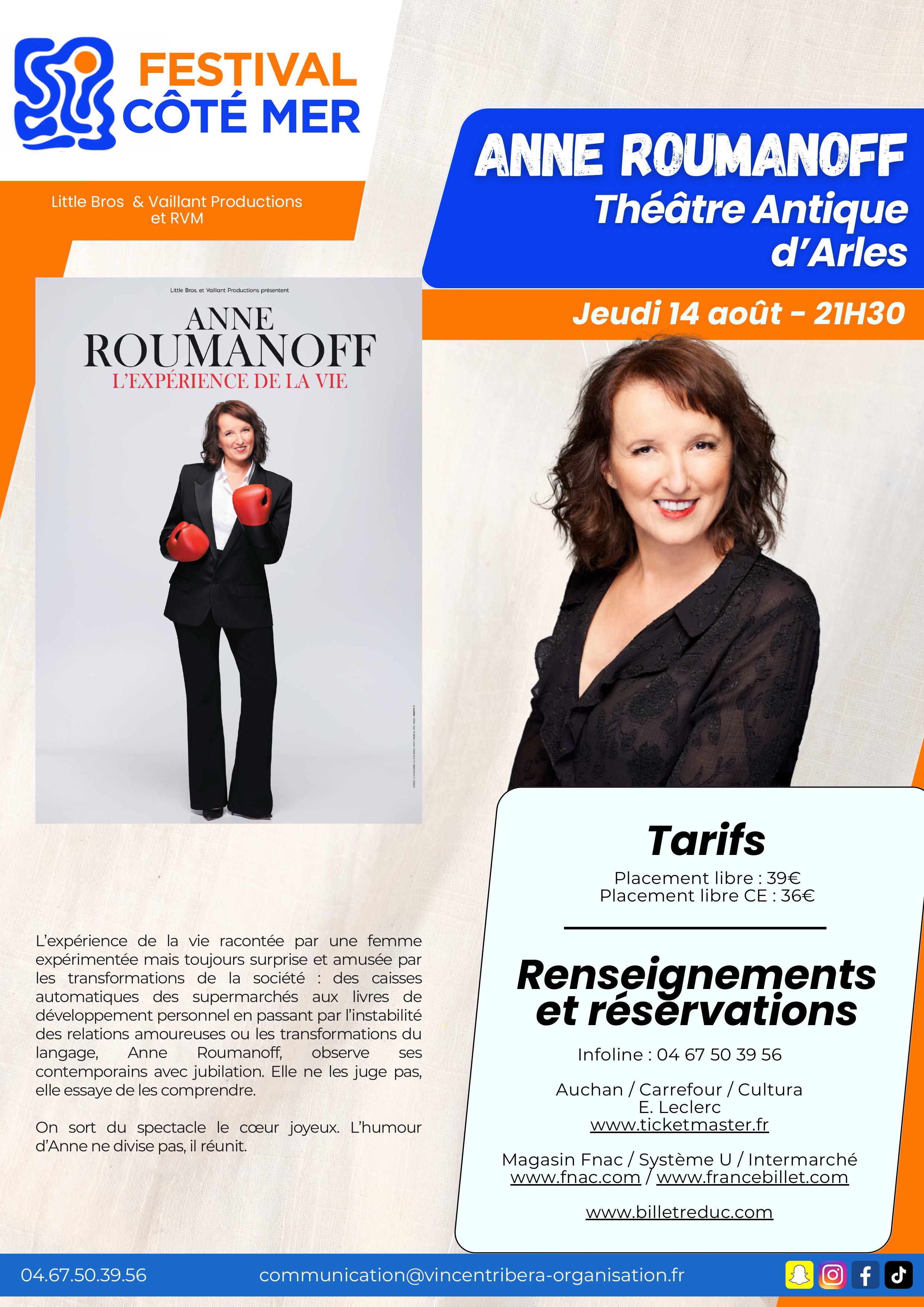 Festival Côté Mer  : Anne Roumanoff au Théâtre Antique