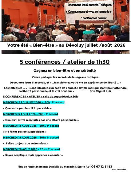 Conférence : 'les 5 accords toltèques : Faites toujours de votre mieux'