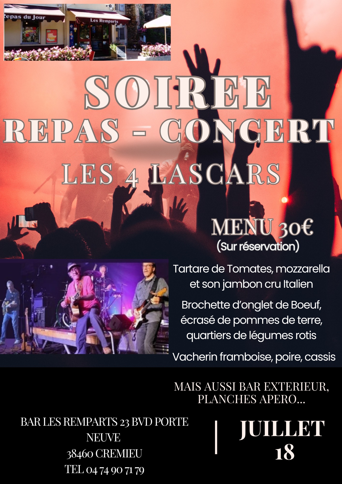 Soirée repas-concert avec "Les 4 Lascars" - Crémieu - Balcons du Dauphiné