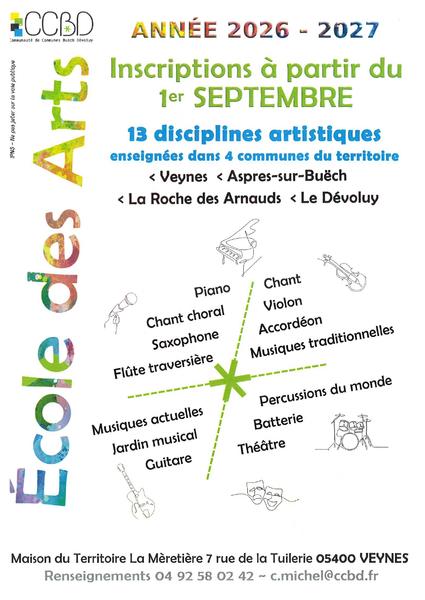 Rentrée de l'Ecole des Arts