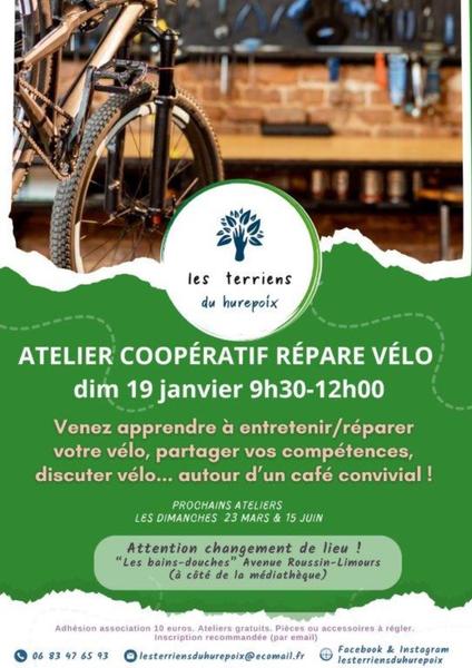 Atelier Coopératif Répare Vélo à Limours, 19 janvier 2025