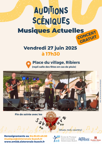 - © Ecole de Musique du Sisteronais Buëch Auditions scéniques des Musiques Actuelles_Val Buëch-Méouge - © Ecole de Musique du Sisteronais Buëch