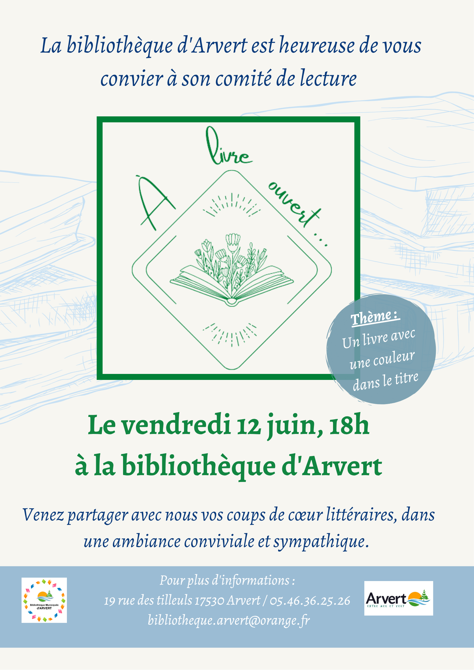Comité de lecture « À livre ouvert » "Un livre dont le titre contient une couleur"
