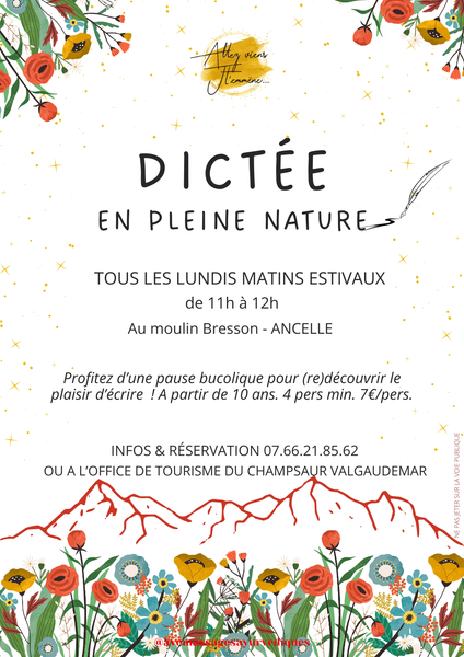 Dictée en pleine nature_Ancelle - © Marie Basquin Dictée en pleine nature_Ancelle - © Marie Basquin