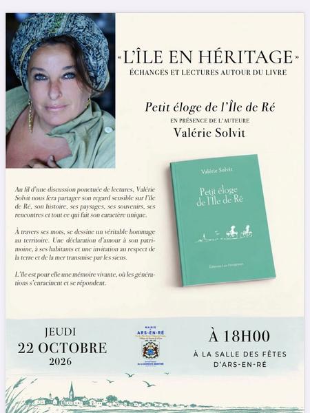 Échange et lecture autour du livre Petit éloge de l'île de Ré